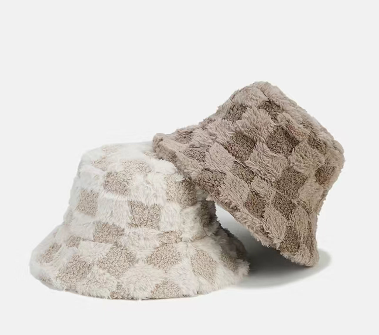 1 FUZZY PLAID BUCKET HAT